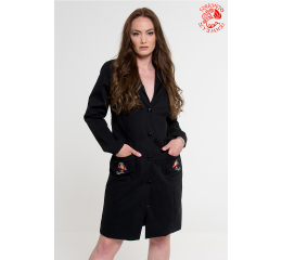 Zsófia coat with Szervető-noble embroidery - black